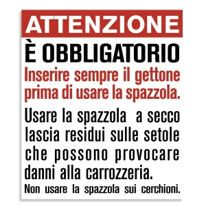 Obbligo inserimento gettone prima di utilizzare la spazzola