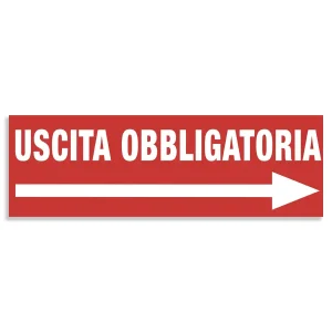 adesivo o cartello "Uscita Obbligatoria"