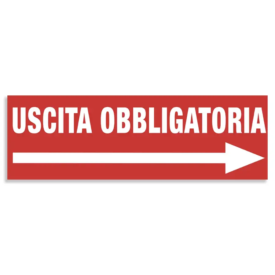 adesivo o cartello "Uscita Obbligatoria"