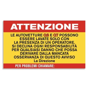 avvertenza per veicoli QS e QT