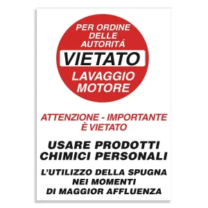 Divieto di lavaggio del motore