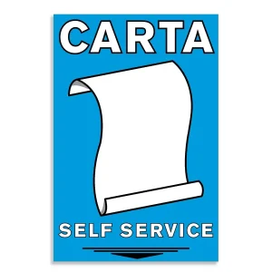adesivo o cartello per indicare il distributore della carta all’interno di un autolavaggio