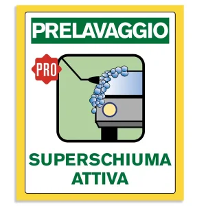 Adesivo o cartello che indica la funzione di prelavaggio nel portale