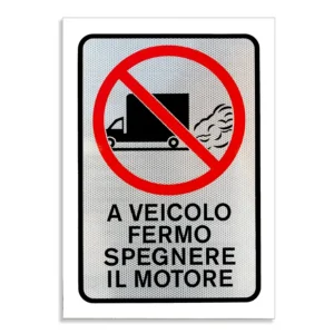 Cartello o adesivo per aree interne con fondo rifrangente a nido. Il soggetto può essere qualsiasi simbolo o scritta realizzabile con adesivo ad intaglio nero e/o rossod’api
