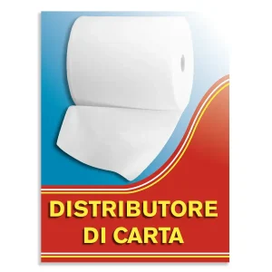 Cartello adesivo per indicare il distributore di carta