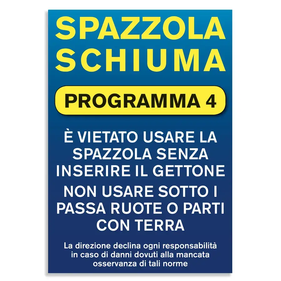 Istruzione per utilizzo spazzola con divieti per comportamenti controproducenti